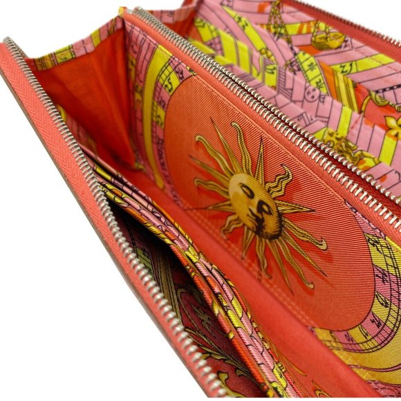 HERMES Azap Long Silk In Epson Rose Jaipur □Q Engraved (2013) Wallet Round Le... - Picture 13 of 16